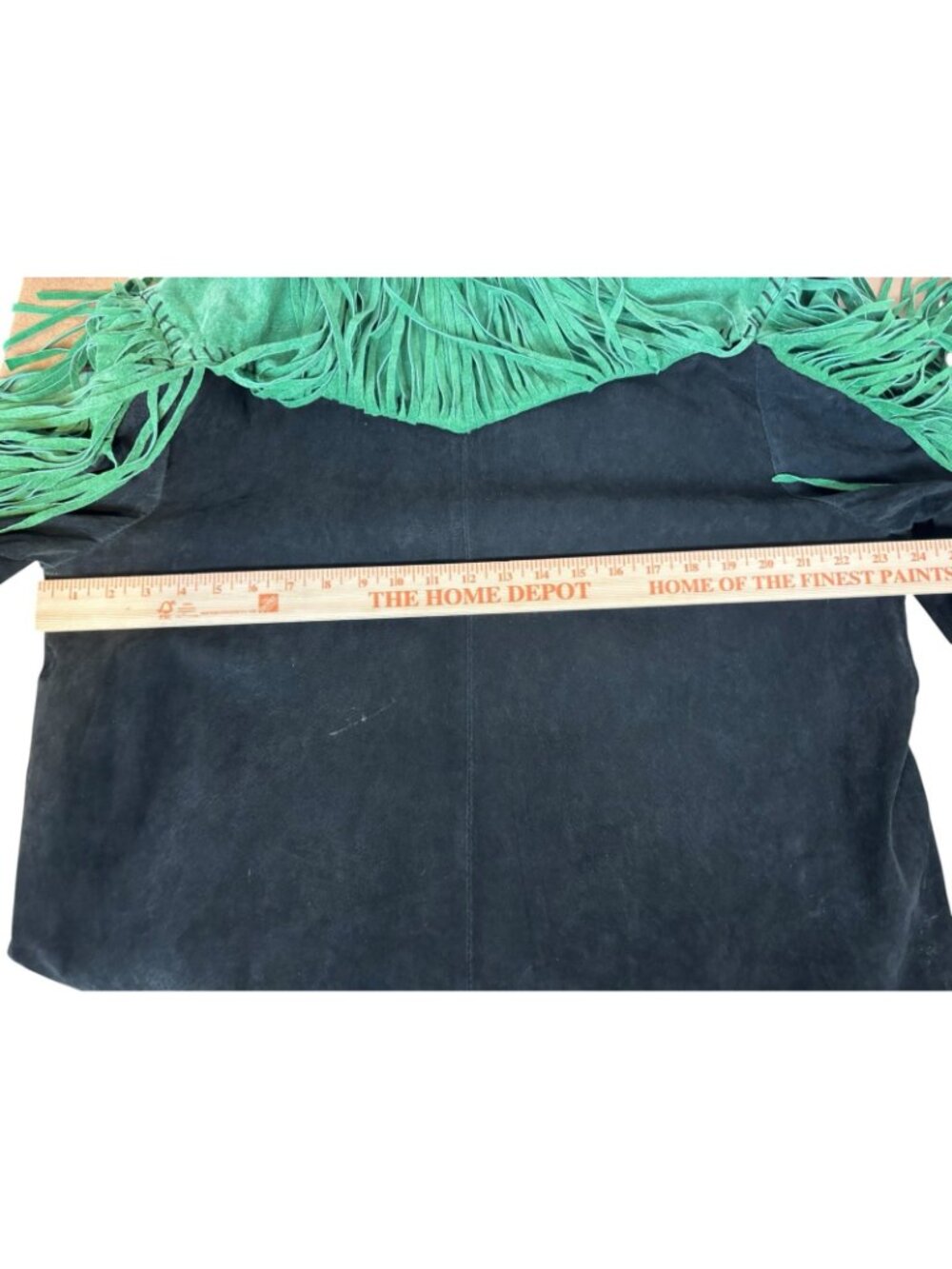 Bob Mackie Jacket Womens XL Green Suede Leather Fringe Western Cowboy Art 90s - Picture 10 of 13